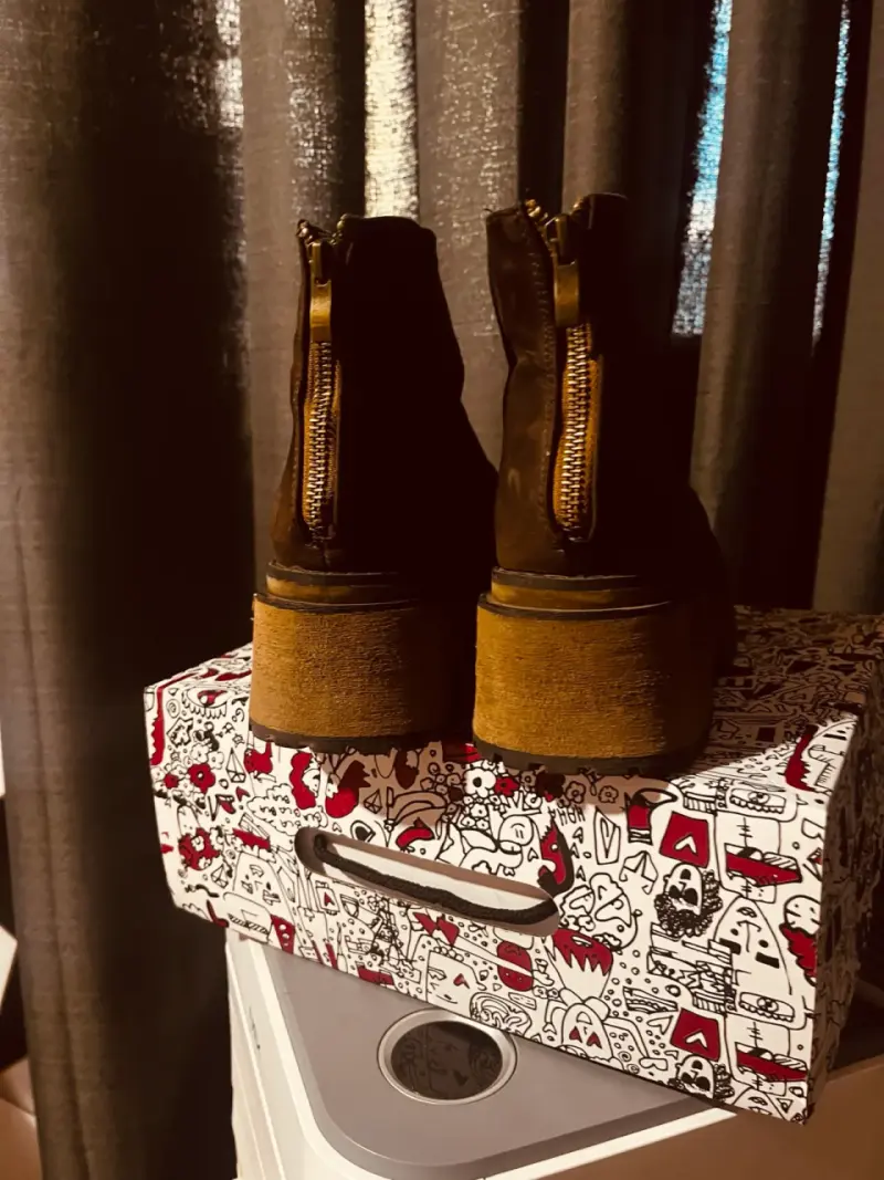 Botines de cuero marrón con plataforma talla 35 - 1