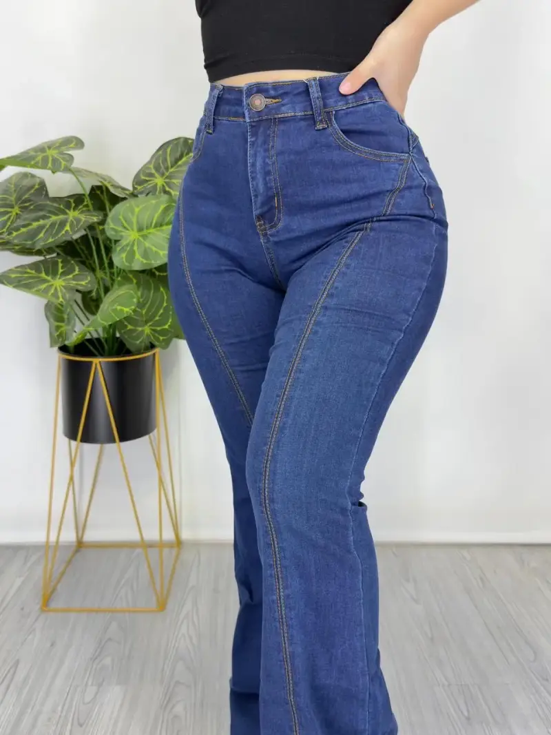 Jeans acampanados azul talla 36 para mujer - 2