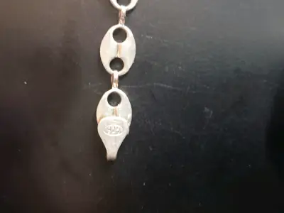 Pulsera de plata con diseño ovalado - miniatura 2