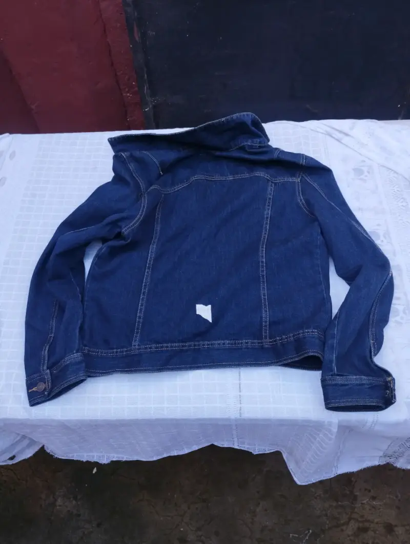 Chaqueta de mezclilla azul para hombre talla L - 2
