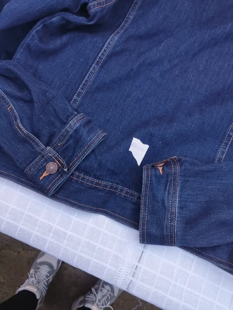 Chaqueta de mezclilla azul para hombre talla L - 3