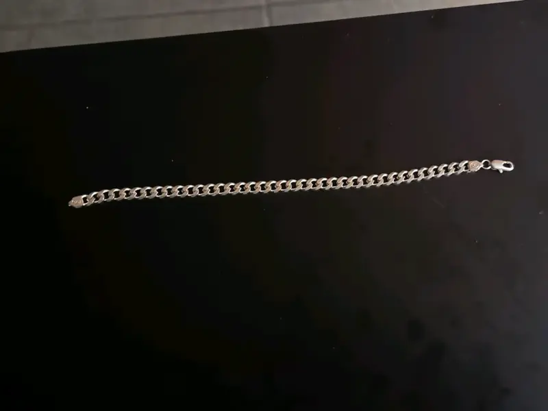 Pulsera de plata estilo cubano - 1