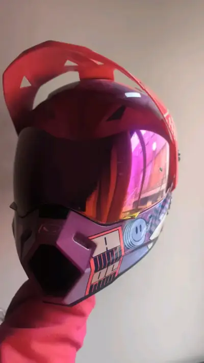 Casco de motocross con diseño gráfico y visera - miniatura 1