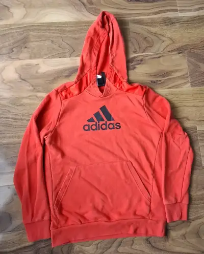 Polerón con capucha rojo Adidas para niños - miniatura 1