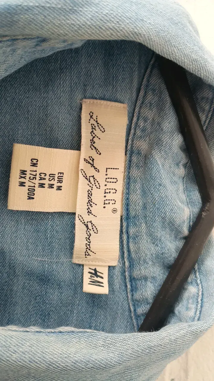 Camisa de mezclilla azul claro para hombre - 3