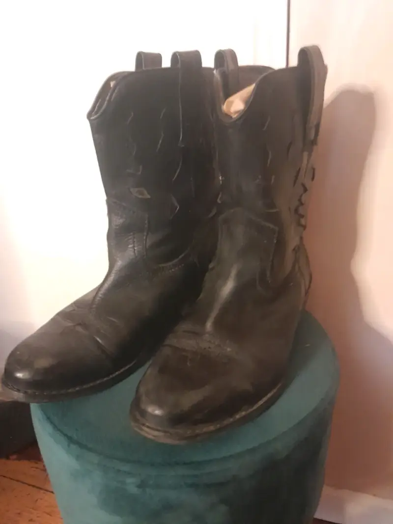 Botas vaquera de cuero negro Alaniz talla 39 - 2