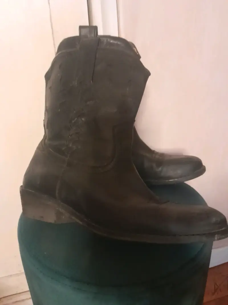 Botas vaquera de cuero negro Alaniz talla 39 - 3