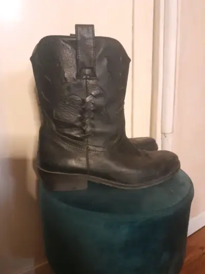 Botas vaquera de cuero negro Alaniz talla 39 - miniatura 5
