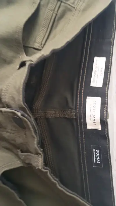 Pantalones verde oliva Scott James slim fit - miniatura 3