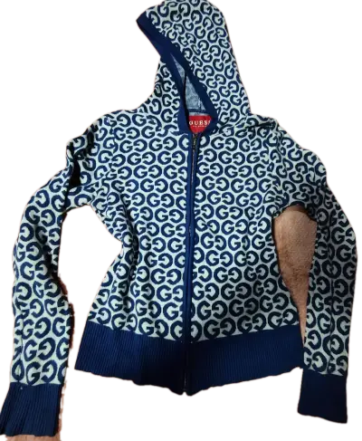 Polerón con capucha Guess azul estampado - miniatura 1