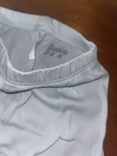 2 Pantalones de bebé blancos Coniglio 3-6 meses - miniatura 2