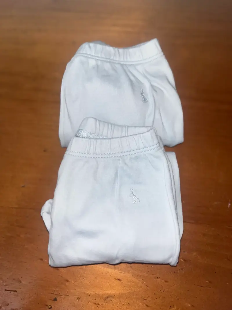 2 Pantalones de bebé blancos Coniglio 3-6 meses - 4