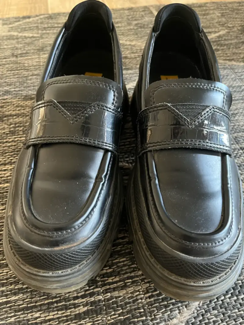 Zapatos de cuero negro CAT para hombre - 2