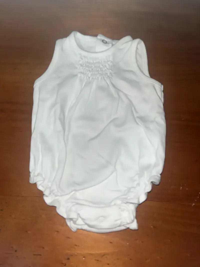 Body de bebé blanco sin mangas 64cm - 1
