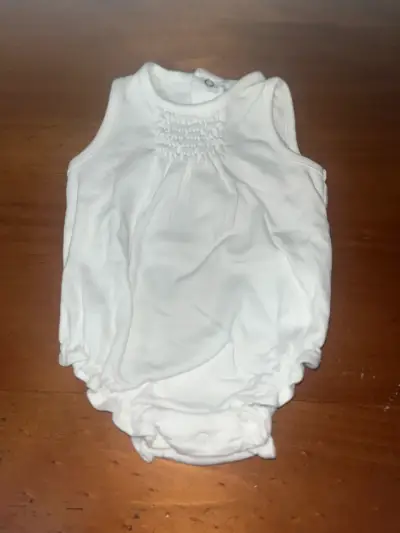 Body de bebé blanco sin mangas 64cm - miniatura 1