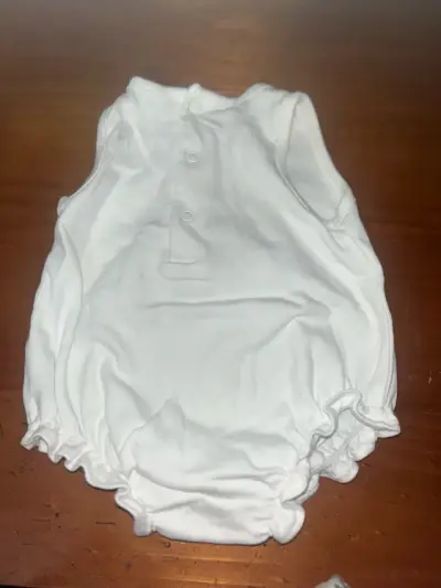 Body de bebé blanco sin mangas 64cm - miniatura 3