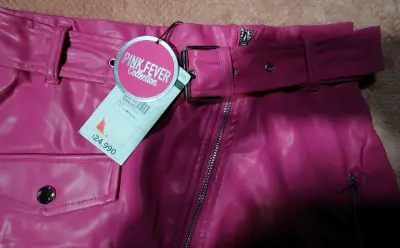 Falda de cuero sintético rosa Pink Fever - miniatura 2