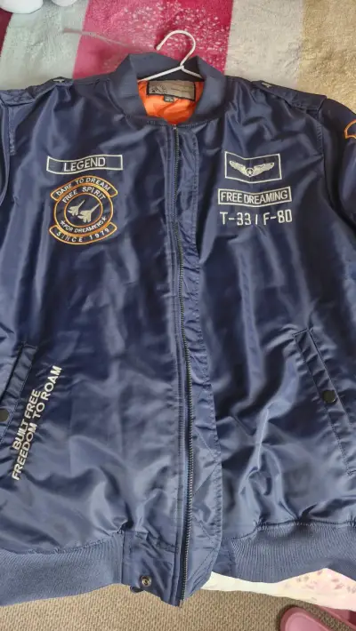 Chaqueta bomber azul estilo aviador Free Spirit - miniatura 1