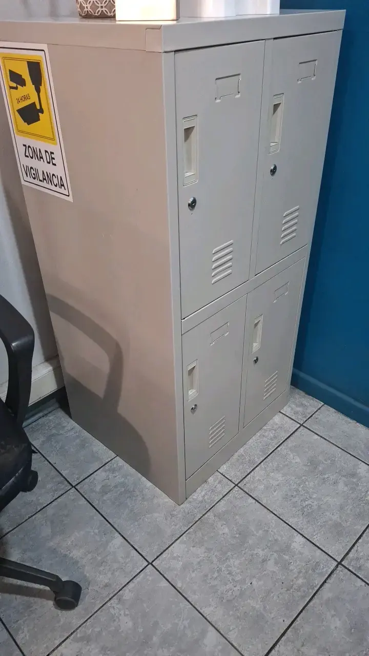 Locker metálico de 4 puertas gris - 2