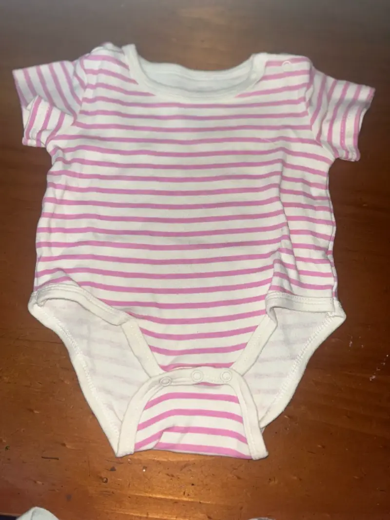 2 Body de bebé a rayas rosadas Boulevard 3-6M - 1