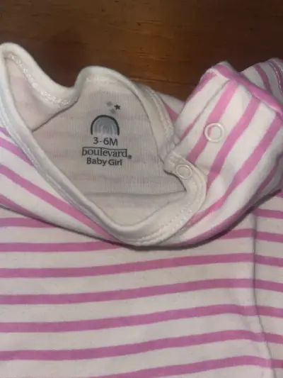 2 Body de bebé a rayas rosadas Boulevard 3-6M - miniatura 2
