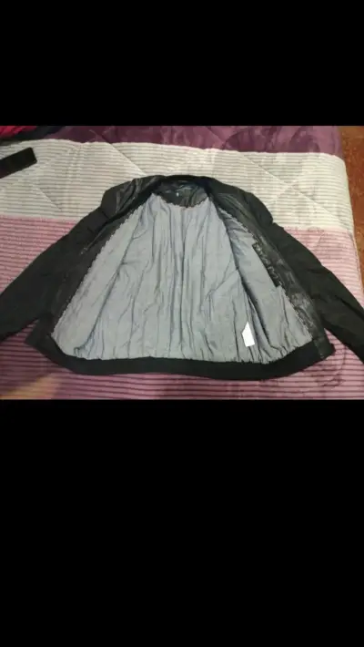Chaqueta de cuero negra para hombre JJO - miniatura 2