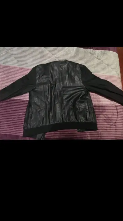 Chaqueta de cuero negra para hombre JJO - miniatura 3