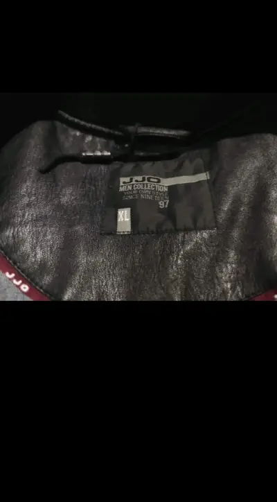 Chaqueta de cuero negra para hombre JJO - miniatura 4