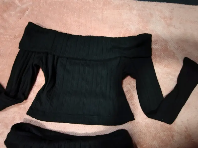 Conjunto de dos piezas negro para mujer - 3