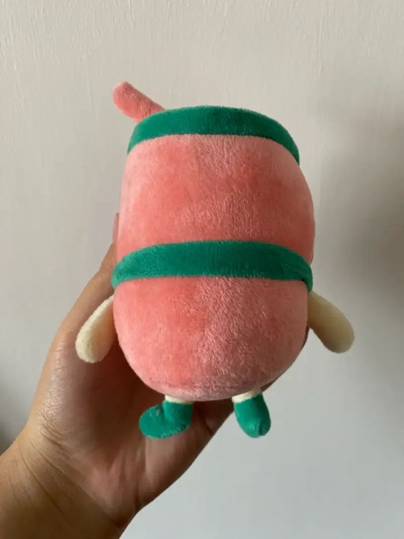 Llavero de peluche rosado con sandía - 2