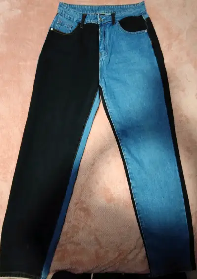 Jeans bicolor para mujer estilo moderno - miniatura 1