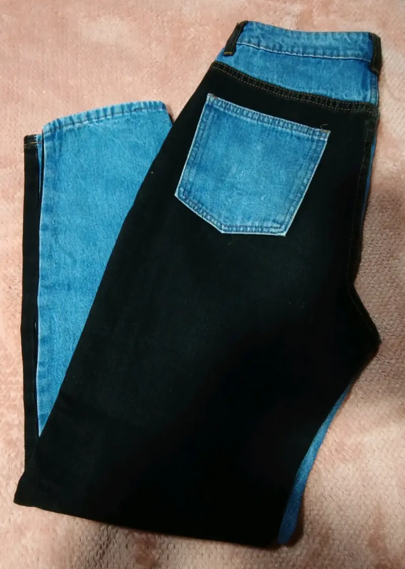 Jeans bicolor para mujer estilo moderno - 3