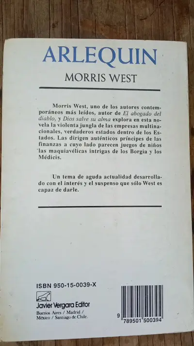 Libro 'Arlequín' de Morris West - miniatura 2