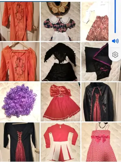 Conjunto de danza polinésica rojo y blanco para niña - miniatura 5