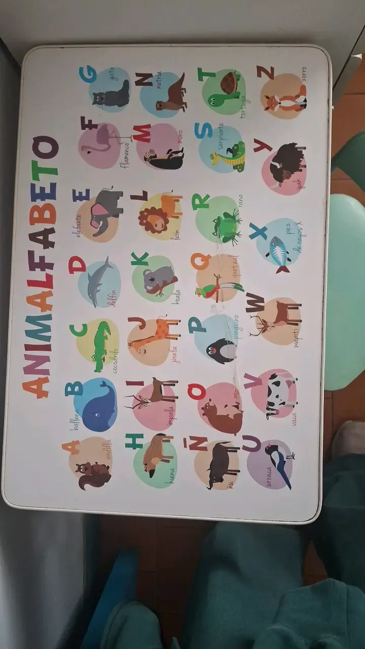 Mesa y silla infantil con diseño de animalfabeto - 3