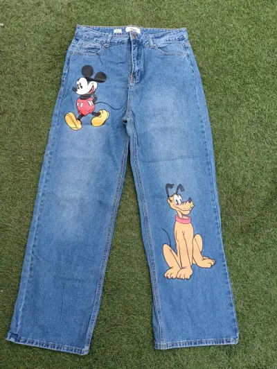 Jeans de mezclilla con diseño de Mickey y Pluto - miniatura 1