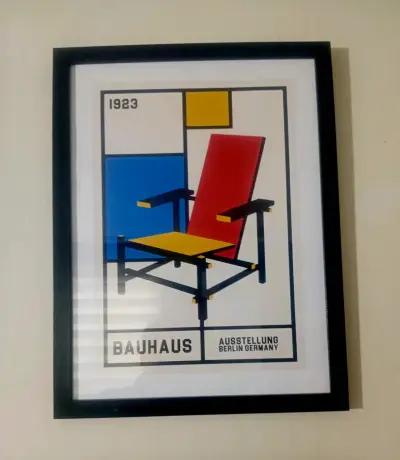 Cuadro vanguardia Bauhaus.Escuela 1923.  Negro - miniatura 4