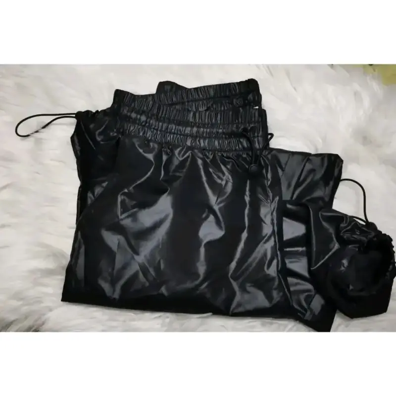 Pantalones de vinilo negro para mujer talla L - 5