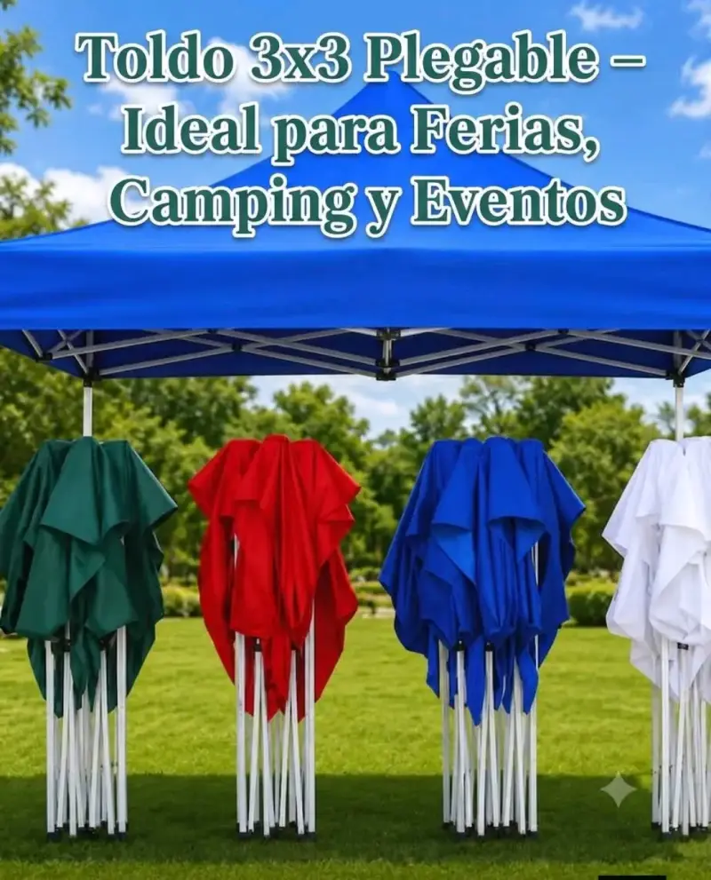 Toldo plegable 3x3 para eventos y camping