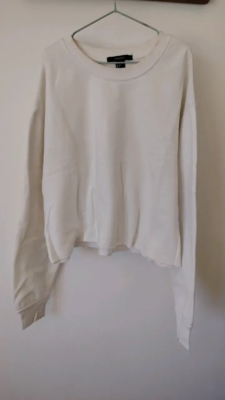 Polerón blanco marca Forever 21 talla S