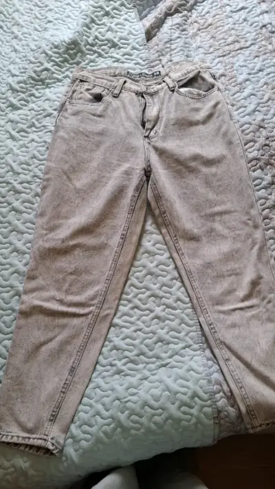 Jeans mom's grises para mujer talla 38 - miniatura 1