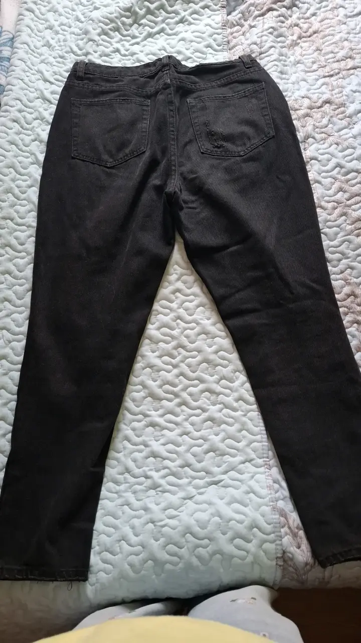 Jeans negros desgastados para mujer talla 38 - 2