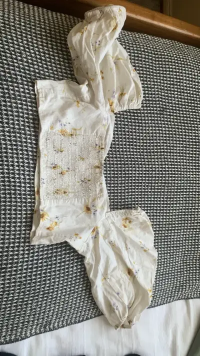 Blusa corta floral de lino H&M - miniatura 2