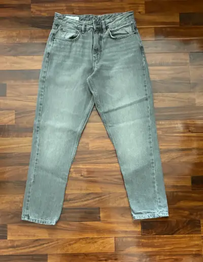 Jeans gris, Zara, Straight - miniatura 1