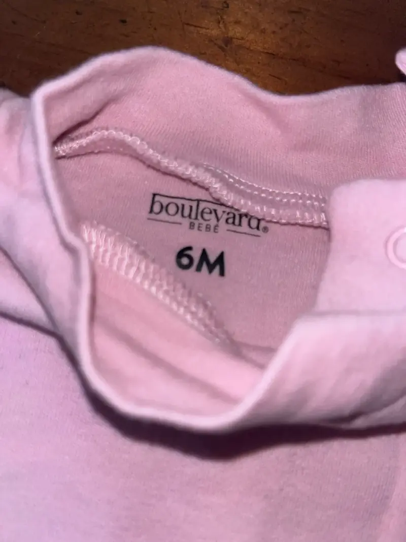 Polera manga larga rosa para bebé 6M