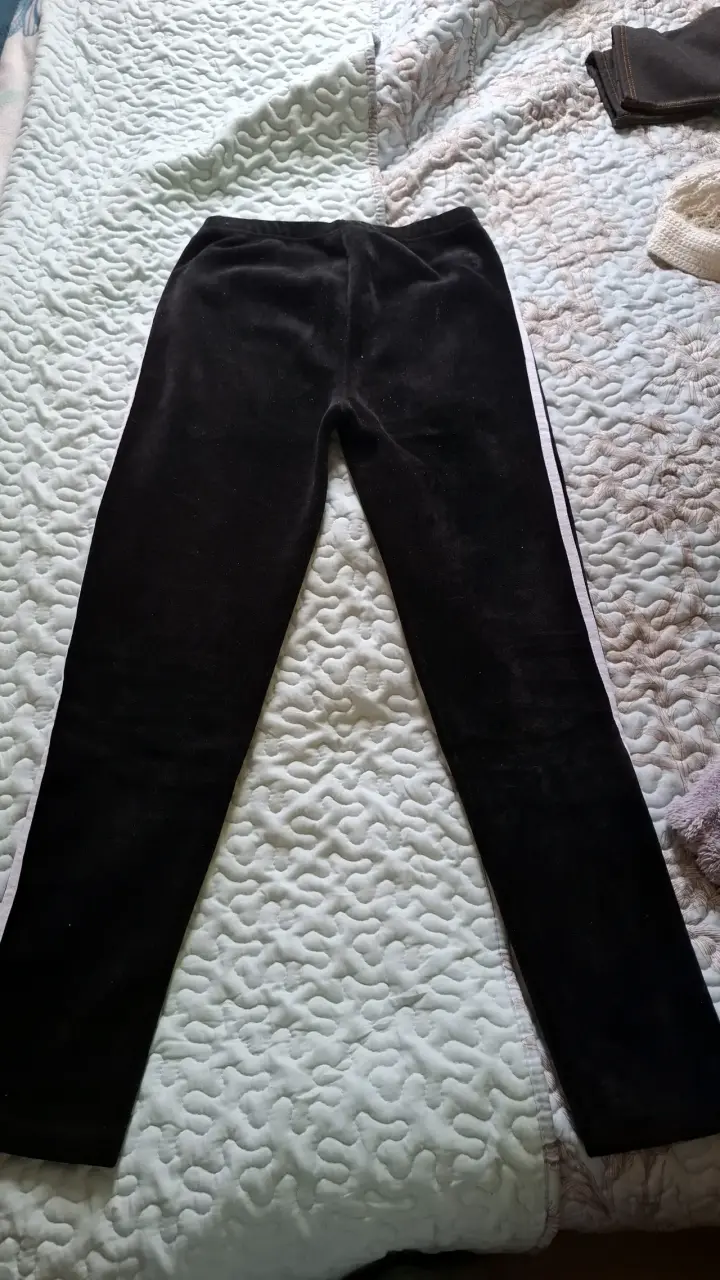 Pantalones deportivos M negros con franjas blancas - 2