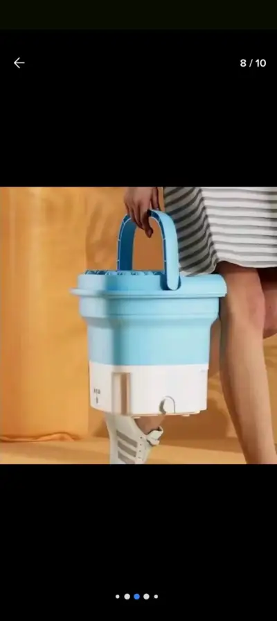 Mini lavadora portátil plegable azul - miniatura 1