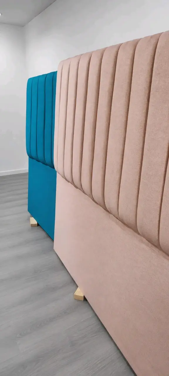 Cabecera de cama tapizada beige - 6