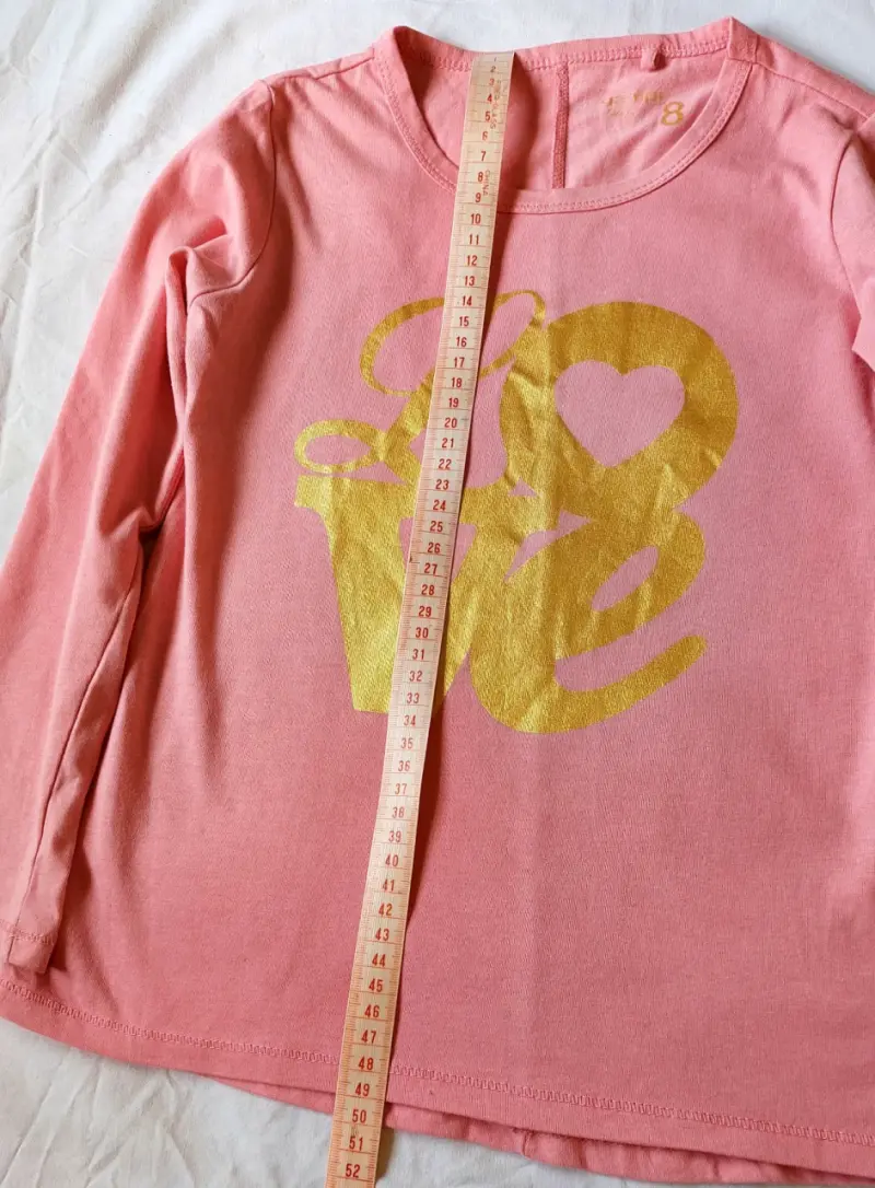 Polera manga larga rosa con diseño Love para niña - 2