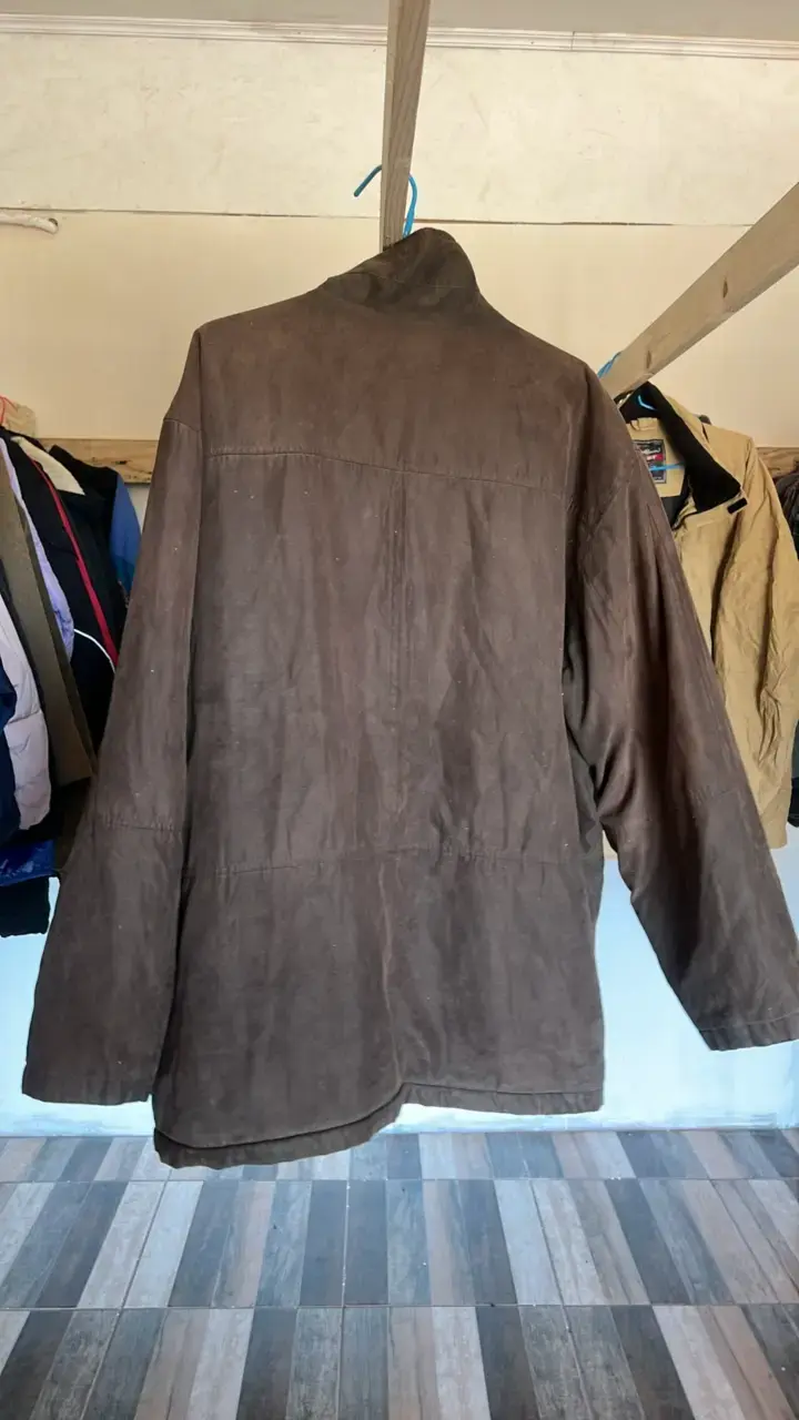 Chaqueta de cuero marrón para hombre - 2